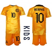 Nizozemska Memphis Depay #10 Domaci Dres za djecu SP 2022 Kratak Rukav (+ Kratke hlače)